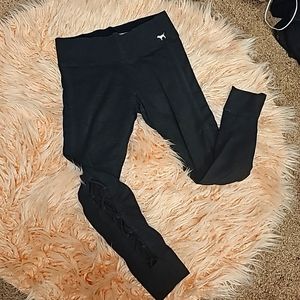 Pink Victoria's Secret dark gray leggings